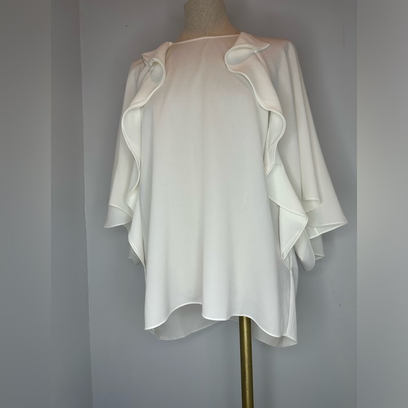FRAME
Short-sleeve Ruffle Blouse In Cream - Picture 3 of 8